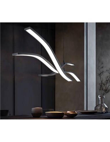 Lámpara de techo LED SPIDER con memoria y luz nocturna 46W 4650lm 2700-6500K Negro 