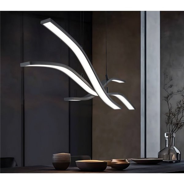 Luminária de teto LED Spider com memória e luz noturna 46W 4650lm 2700-6500K preta