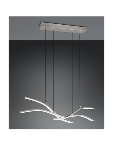 Plafonnier LED Spider 46 W, 4 650 lm, intensité variable, 2 700-6 500 K, nickel mat