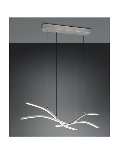 Plafonnier LED Spider 46 W, 4 650 lm, intensité variable, 2 700-6 500 K, nickel mat