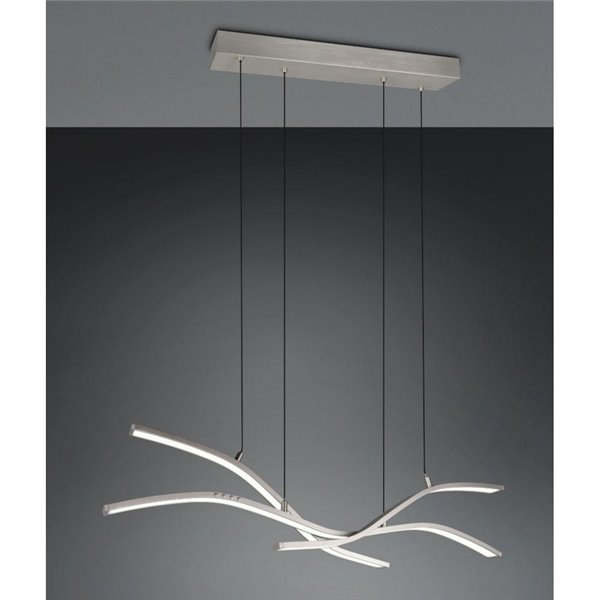 Plafonnier LED Spider 46 W, 4 650 lm, intensité variable, 2 700-6 500 K, nickel mat