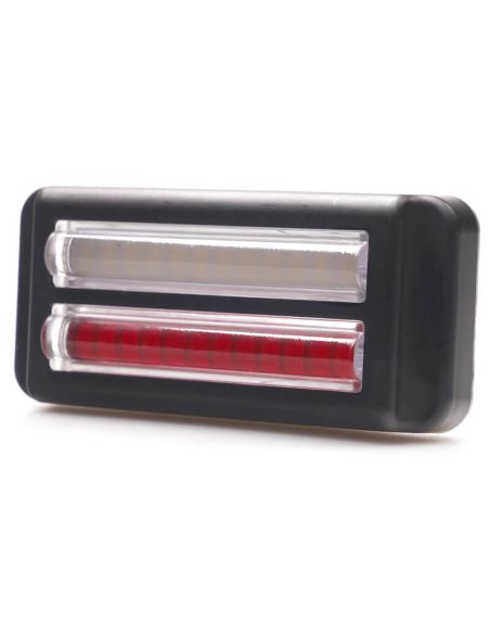 Piloto LED trasero doble linea Niebla y Marcha Atrás W296 serie 2449 12/24V universal R10 AR F1 | cable 24 cm