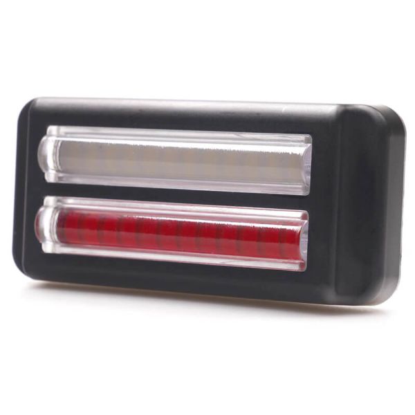Piloto LED trasero doble linea Niebla y Marcha Atrás W296 serie 2449 12/24V universal R10 AR F1 | cable 24 cm