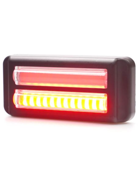 Lanterna traseira de LED W296 Série 2449, luz de neblina e ré de duas linhas, 12/24 V, universal, R10 AR F1 | Cabo de 24 cm