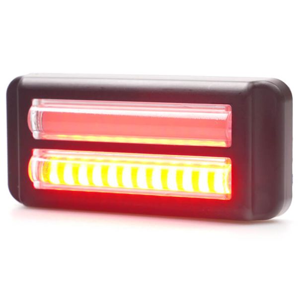 Piloto LED trasero doble linea Niebla y Marcha Atrás W296 serie 2449 12/24V universal R10 AR F1 | cable 24 cm
