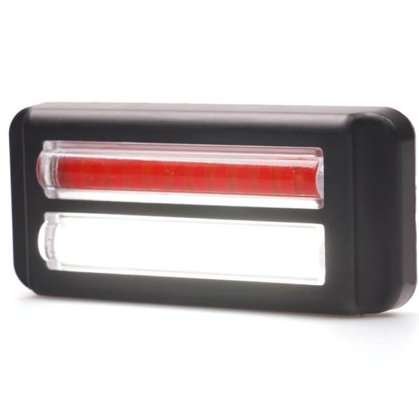 Lanterna traseira de LED W296 Série 2449, luz de neblina e ré de duas linhas, 12/24 V, universal, R10 AR F1 | Cabo de 24 cm