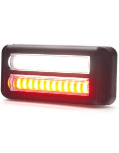 Piloto LED trasero doble linea Niebla y Marcha Atrás W296 serie 2449 12/24V universal R10 AR F1 | cable 24 cm 2