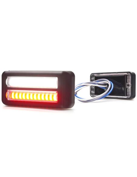 Lanterna traseira de LED W296 Série 2449, luz de neblina e ré de duas linhas, 12/24 V, universal, R10 AR F1 | Cabo de 24 cm