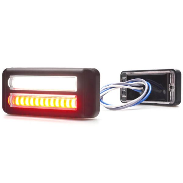 Piloto LED trasero doble linea Niebla y Marcha Atrás W296 serie 2449 12/24V universal R10 AR F1 | cable 24 cm