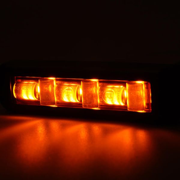 Kit 3 luces de advertencia LED W285 Black Mini ámbar 12/24V | 5 programas | IP68 | EMC R10 | Sincronización Master/Slave