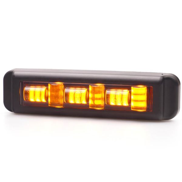 Kit 3 luces de advertencia LED W285 Black Mini ámbar 12/24V | 5 programas | IP68 | EMC R10 | Sincronización Master/Slave