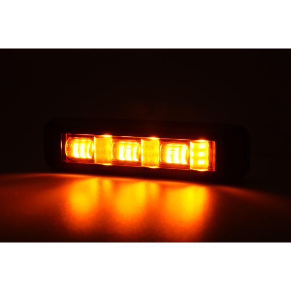 Kit 3 luces de advertencia LED W285 Black Mini ámbar 12/24V | 5 programas | IP68 | EMC R10 | Sincronización Master/Slave