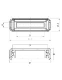 Medidas Barra LED mini Estroboscópica Ambar Doble Flash XA1 EMC R10 IP68 12V 24V