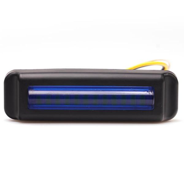 Barre LED mini stroboscopique bleue W283 2464 série KR 12/24 V | 4 programmes | 12 LED | IP68 IP6K9K | Homologué XB1 EMC R10