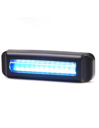 Barra de LED mini estroboscópica azul W283 serie 2464 KR 12/24V | 4 programas | 12 LED | IP68 IP6K9K | Aprovada XB1 EMC R10