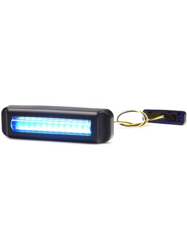 Barra LED mini estroboscópica azul W283 serie 2464 KR 12/24V | 4 programas | 12 LED | IP68 IP6K9K | Homologada XB1 EMC R10