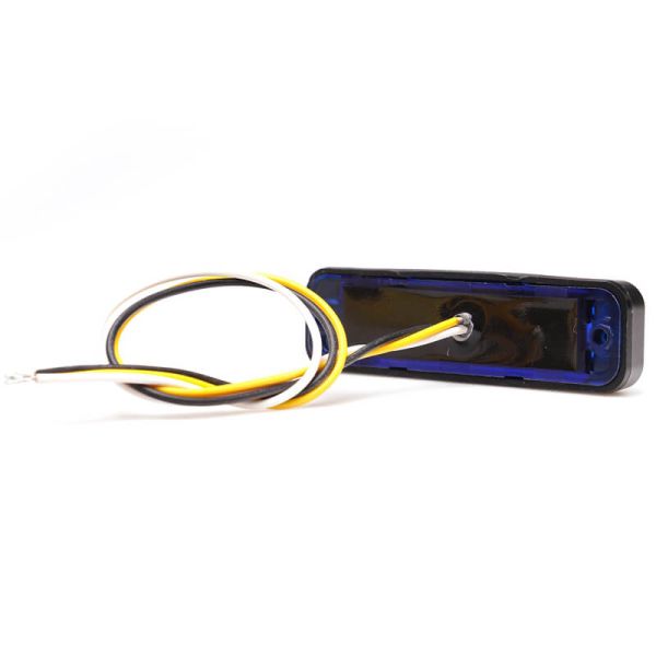 Barra LED mini estroboscópica azul W283 serie 2464 KR 12/24V | 4 programas | 12 LED | IP68 IP6K9K | Homologada XB1 EMC R10