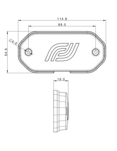 Piloto lateral de gálibo LED FT-078 Fristom 12–36V reflectante Medidas