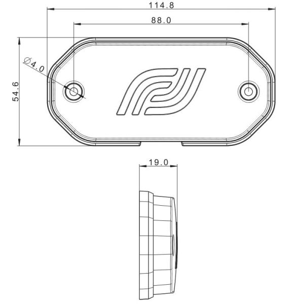 Piloto lateral de gálibo LED FT-078 Fristom 12–36V reflectante Medidas