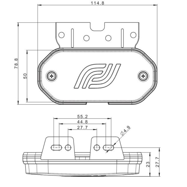 Piloto lateral de gálibo LED FT-078 Fristom 12–36V reflectante Medidas