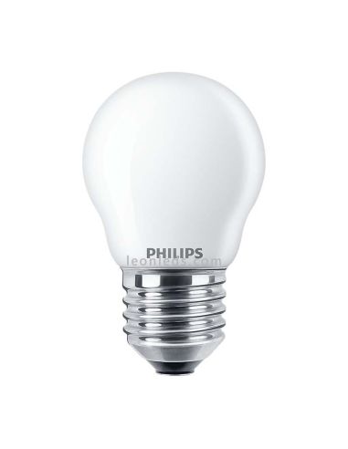 Bombilla LED Philips E27 4.3W G45 -Esférica Mate- Philips | LeonLeds