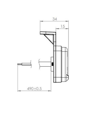 Luz de LED de liberação com suporte ultrafino, branco, âmbar e vermelho, 12/24 V, aprovação IP68 IA R1 A SM1