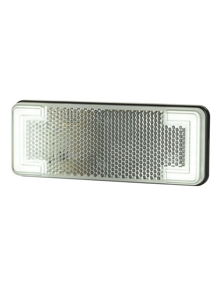 Feu de gabarit à LED avec réflecteur, blanc, orange et rouge, 12/24 V, homologué IP68 IA R1 A SM1