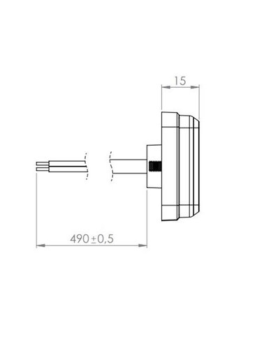 Feu de gabarit à LED avec réflecteur, blanc, orange et rouge, 12/24 V, homologué IP68 IA R1 A SM1