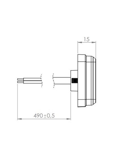 Luz de LED de liberação com refletor, branco, âmbar e vermelho, 12/24 V, aprovação IP68 IA R1 A SM1