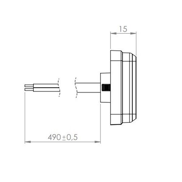 Luz de LED de liberação com refletor, branco, âmbar e vermelho, 12/24 V, aprovação IP68 IA R1 A SM1