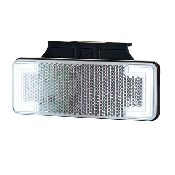 Réflecteur de feu de gabarit à LED avec support 12/24 V homologué IP68 IA R1 A SM1 blanc, ambre et rouge