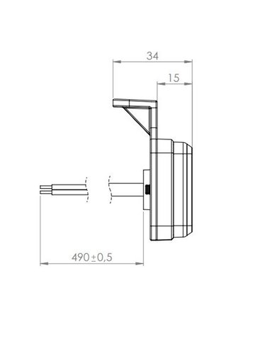 Piloto LED de gálibo reflector con soporte 12/24V IP68 homologado IA R1 A SM1 blanco, ámbar y rojo