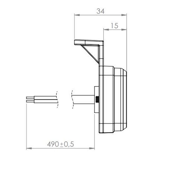 Piloto LED de gálibo reflector con soporte 12/24V IP68 homologado IA R1 A SM1 blanco, ámbar y rojo