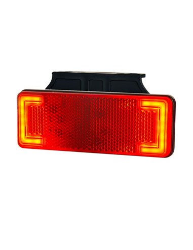 Réflecteur de feu de gabarit à LED avec support 12/24 V homologué IP68 IA R1 A SM1 blanc, ambre et rouge