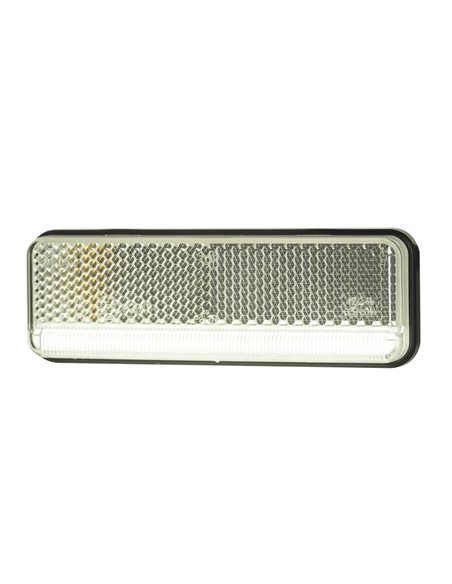Luz de gálibo LED con reflector 12/24V IP68 ultrafino, homologado IA R1 A SM1 blanco, ámbar y rojo