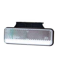 Luz de gálibo LED con soporte y reflectante, blanco, ámbar y rojo, 12/24V IP68 ultrafino, homologado IA R1 A SM1