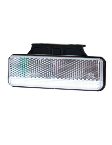 Luz de gálibo LED con soporte y reflectante, blanco, ámbar y rojo, 12/24V IP68 ultrafino, homologado IA R1 A SM1