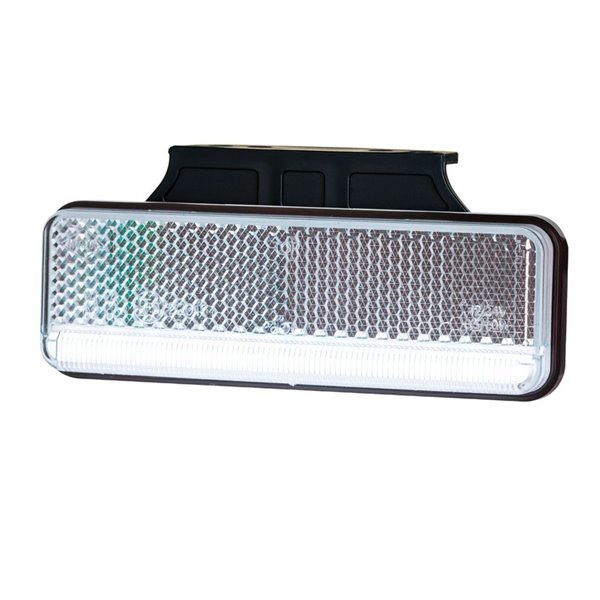 Luz de gálibo LED con soporte y reflectante, blanco, ámbar y rojo, 12/24V IP68 ultrafino, homologado IA R1 A SM1