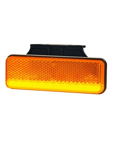 Luz de gálibo LED con soporte y reflectante, blanco, ámbar y rojo, 12/24V IP68 ultrafino, homologado IA R1 A SM1