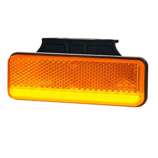Luz de gálibo LED con soporte y reflectante, blanco, ámbar y rojo, 12/24V IP68 ultrafino, homologado IA R1 A SM1