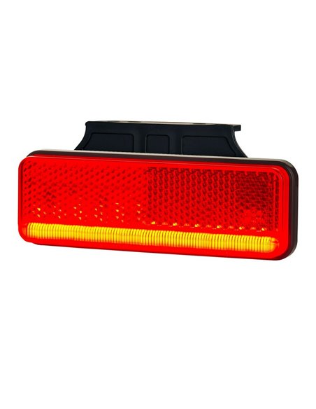 Feu de gabarit à LED avec support et réflecteur, blanc, ambre et rouge, 12/24 V IP68 ultra-mince, homologué IA R1 A SM1