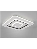 Plafonnier LED carré JORA 55 W 6 400 lm, 60 x 60 cm, intensité variable, veilleuse 2 700-6 000 K et mémoire IP20