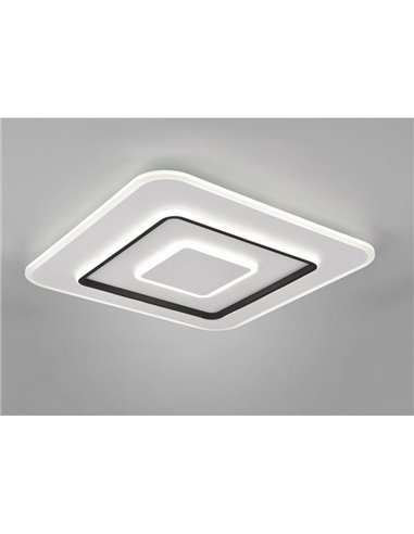 Plafón de techo LED cuadrado 60x60cm JORA 55W 6400lm, regulable 2700-6000K luz nocturna y memoria IP20