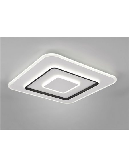 Plafón de techo LED cuadrado 60x60cm JORA 55W 6400lm, regulable 2700-6000K luz nocturna y memoria IP20
