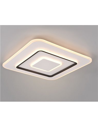 Plafón de techo LED cuadrado 60x60cm JORA 55W 6400lm, regulable 2700-6000K luz nocturna y memoria IP20