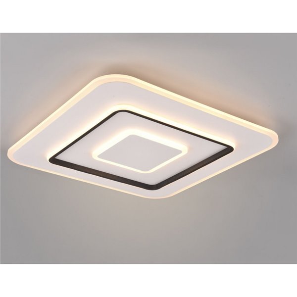 Luminária de teto LED quadrada JORA 55W 6400lm, 60x60cm, regulável, luz noturna de 2700-6000K e memória IP20