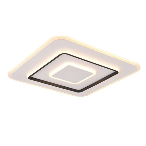 Plafonnier LED carré JORA 55 W 6 400 lm, 60 x 60 cm, intensité variable, veilleuse 2 700-6 000 K et mémoire IP20