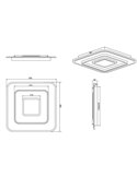 Plafón de techo LED cuadrado 60x60cm JORA 55W 6400lm, regulable 2700-6000K luz nocturna y memoria IP20