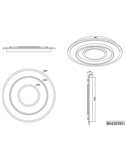 Plafón de techo LED redondo Ø60cm 55W 6400lm, regulable 2700-6000K luz nocturna y memoria IP20