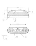 Luz de gálibo LED ovalada, de esquina 12/24V blanco, ámbar, rojo, IP68 homologado R1 A SM1